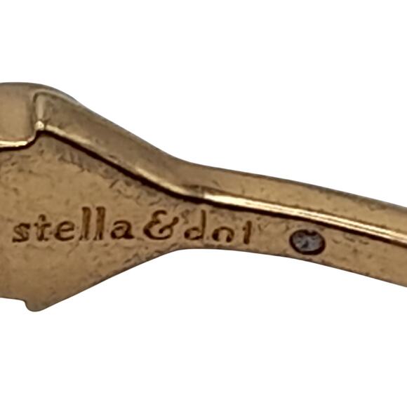 Stella & Dot Turquoise Gold Tone Cuff Bracelet - Picture 4 of 9